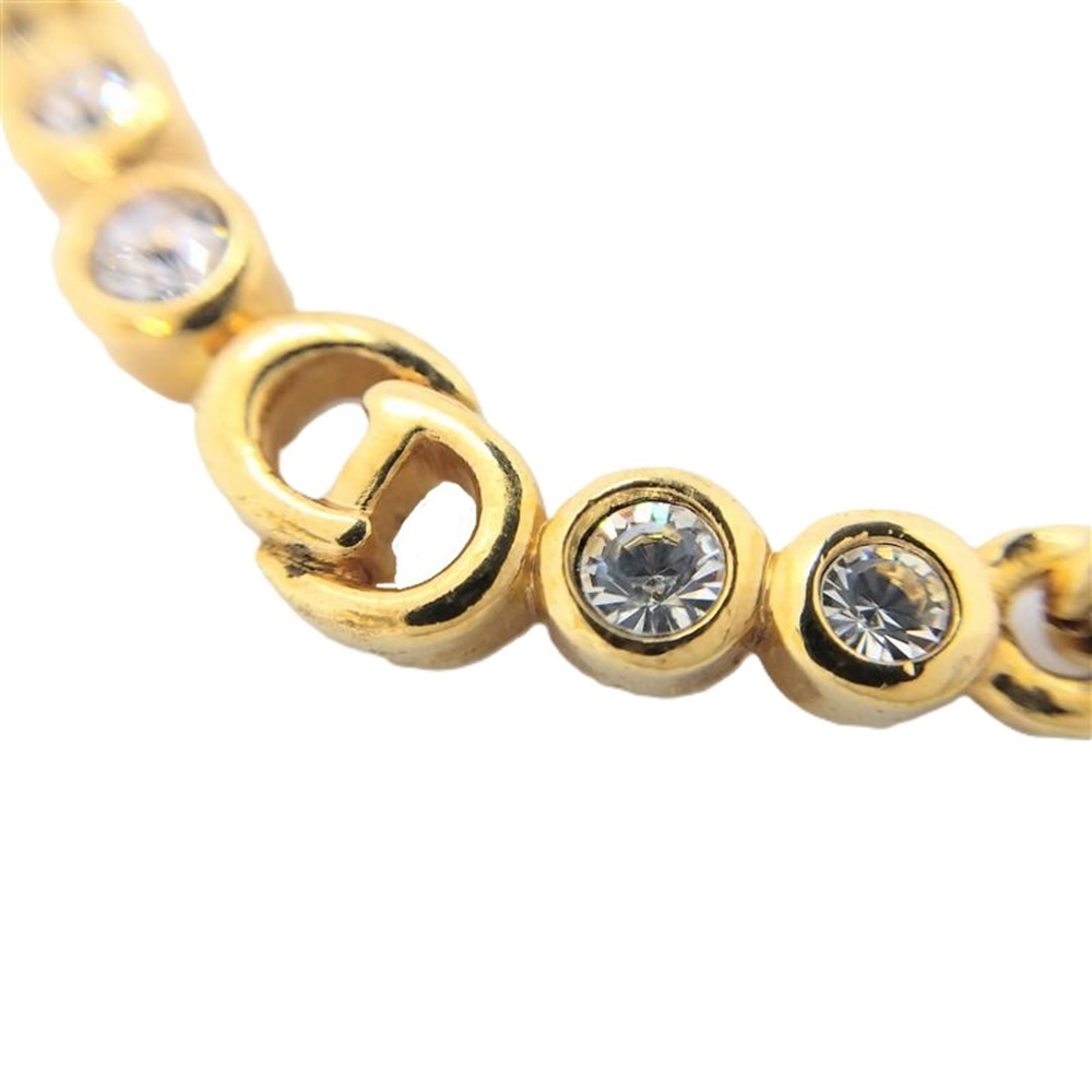  Christian Dior Christian Dior CD Logo 4P стразы GP колье Gold 