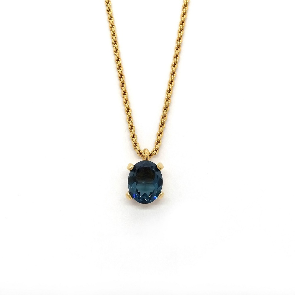  Christian Dior Christian Dior 1P цветной камень колье Gold GP синий GERMANY