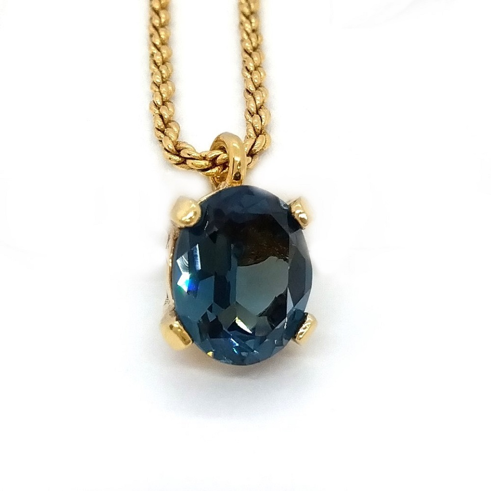  Christian Dior Christian Dior 1P цветной камень колье Gold GP синий GERMANY