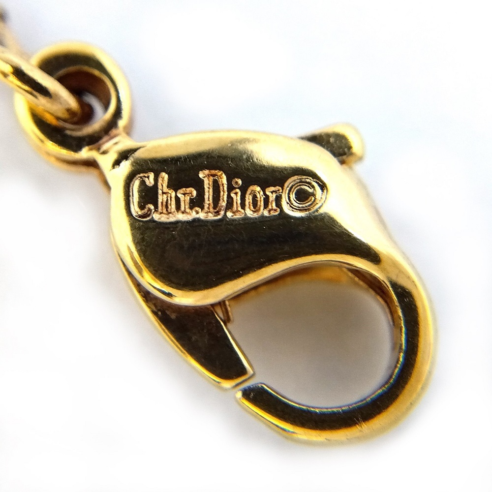  Christian Dior Christian Dior 1P цветной камень колье Gold GP синий GERMANY