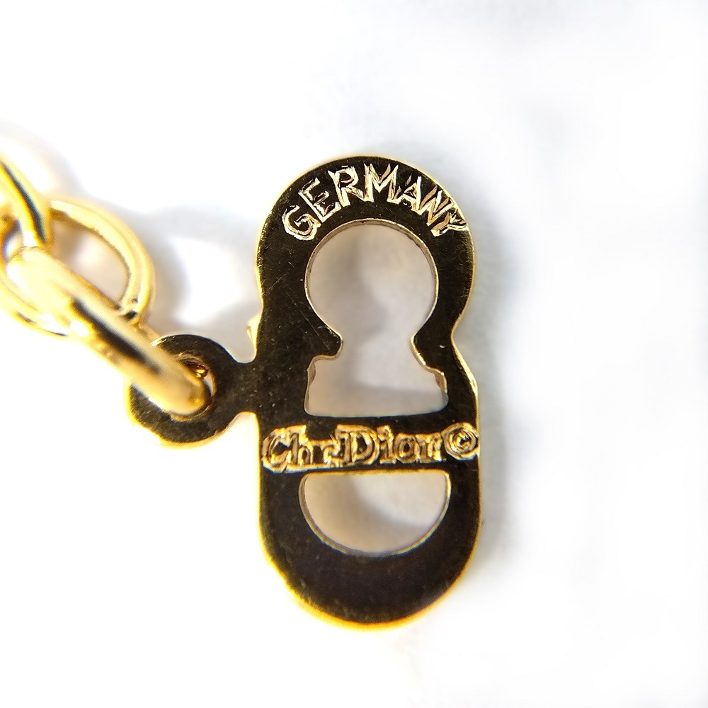  Christian Dior Christian Dior 1P цветной камень колье Gold GP синий GERMANY