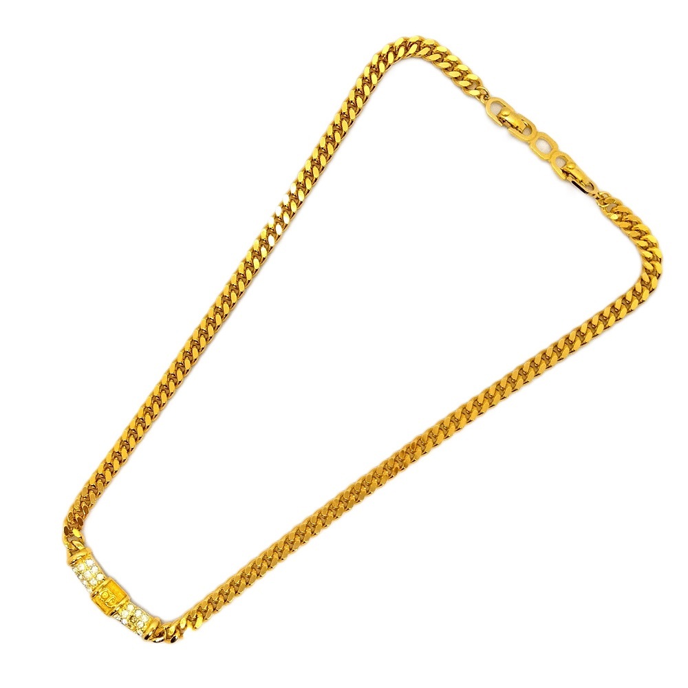  Christian Dior Christian Dior CD Logo стразы колье Gold GP плоский камень взяв есть перевод 