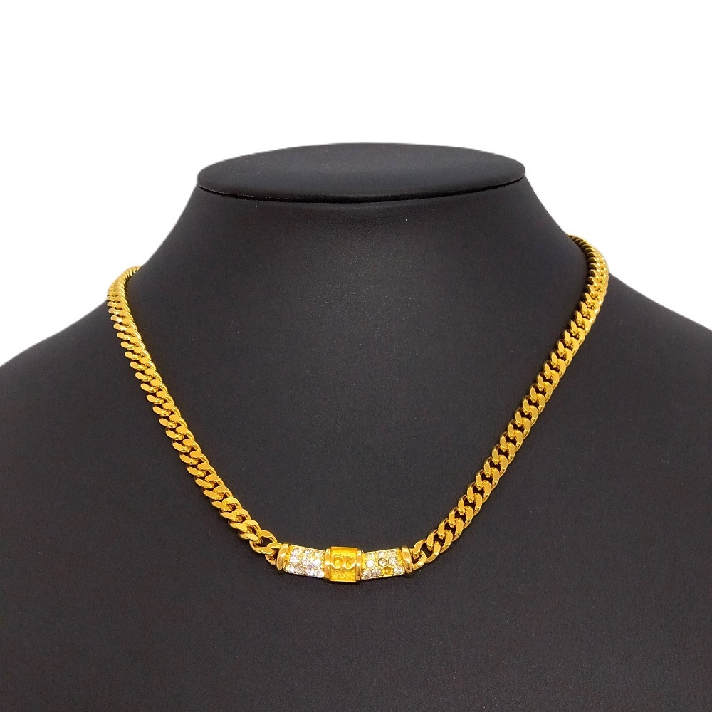  Christian Dior Christian Dior CD Logo стразы колье Gold GP плоский камень взяв есть перевод 