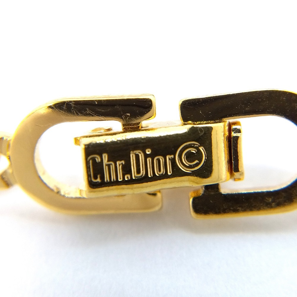  Christian Dior Christian Dior CD Logo стразы колье Gold GP плоский камень взяв есть перевод 