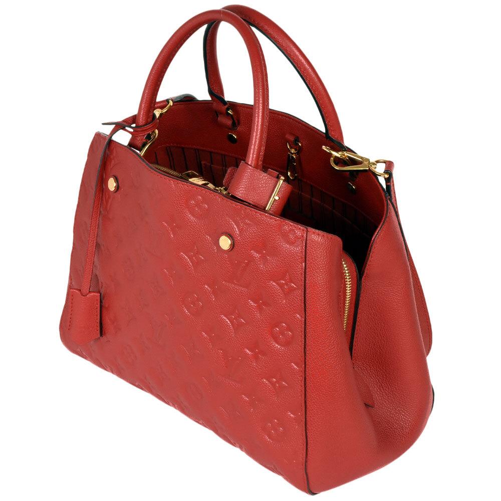 ルイヴィトン LOUIS VUITTON モンテーニュ MM 2WAY ハンドバッグ ショルダーバッグ レッド モノグラム アンプラント M41194