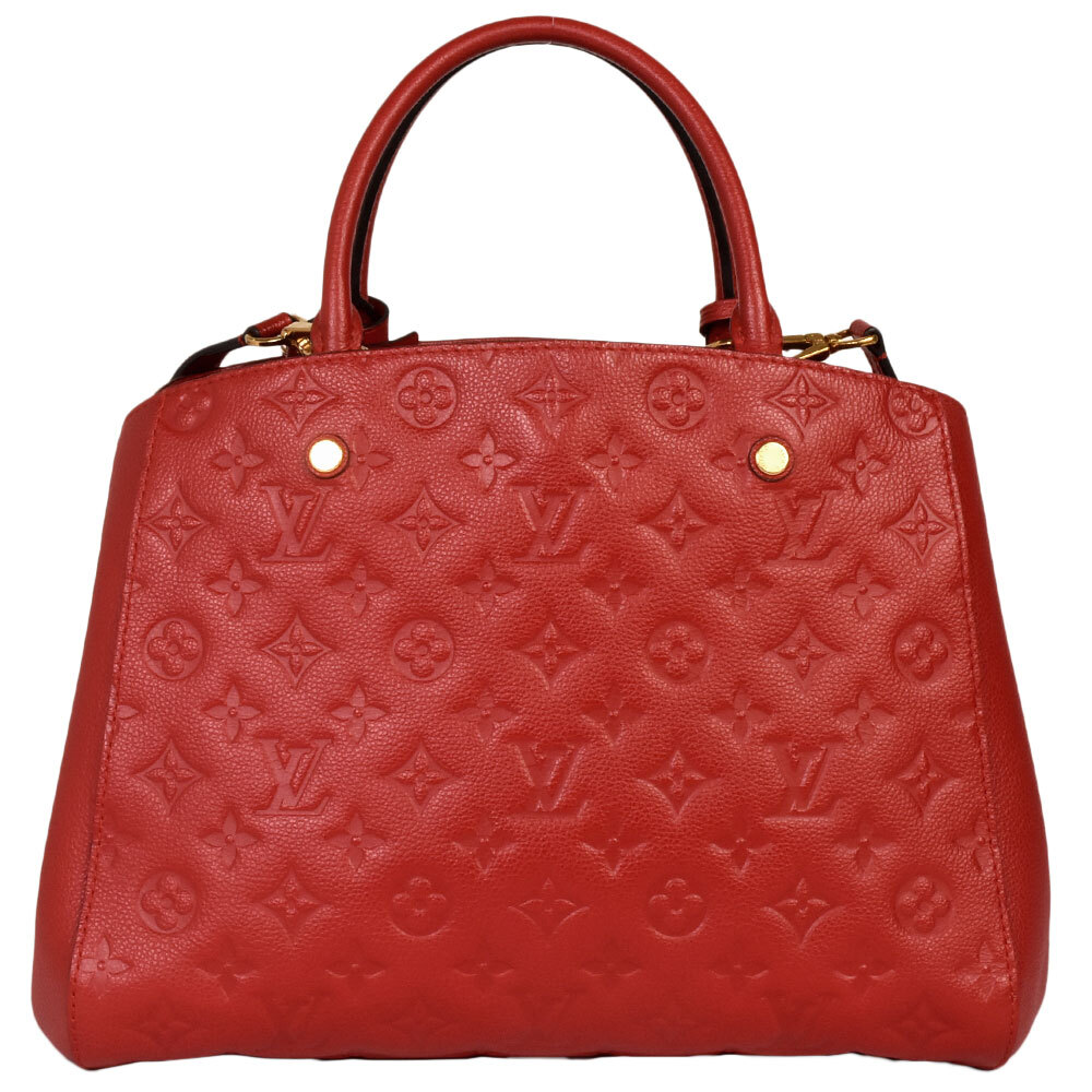 ルイヴィトン LOUIS VUITTON モンテーニュ MM 2WAY ハンドバッグ ショルダーバッグ レッド モノグラム アンプラント M41194