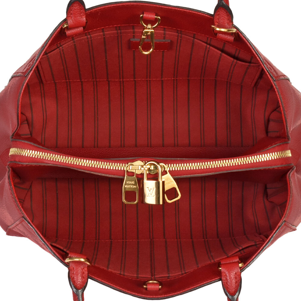 ルイヴィトン LOUIS VUITTON モンテーニュ MM 2WAY ハンドバッグ ショルダーバッグ レッド モノグラム アンプラント M41194