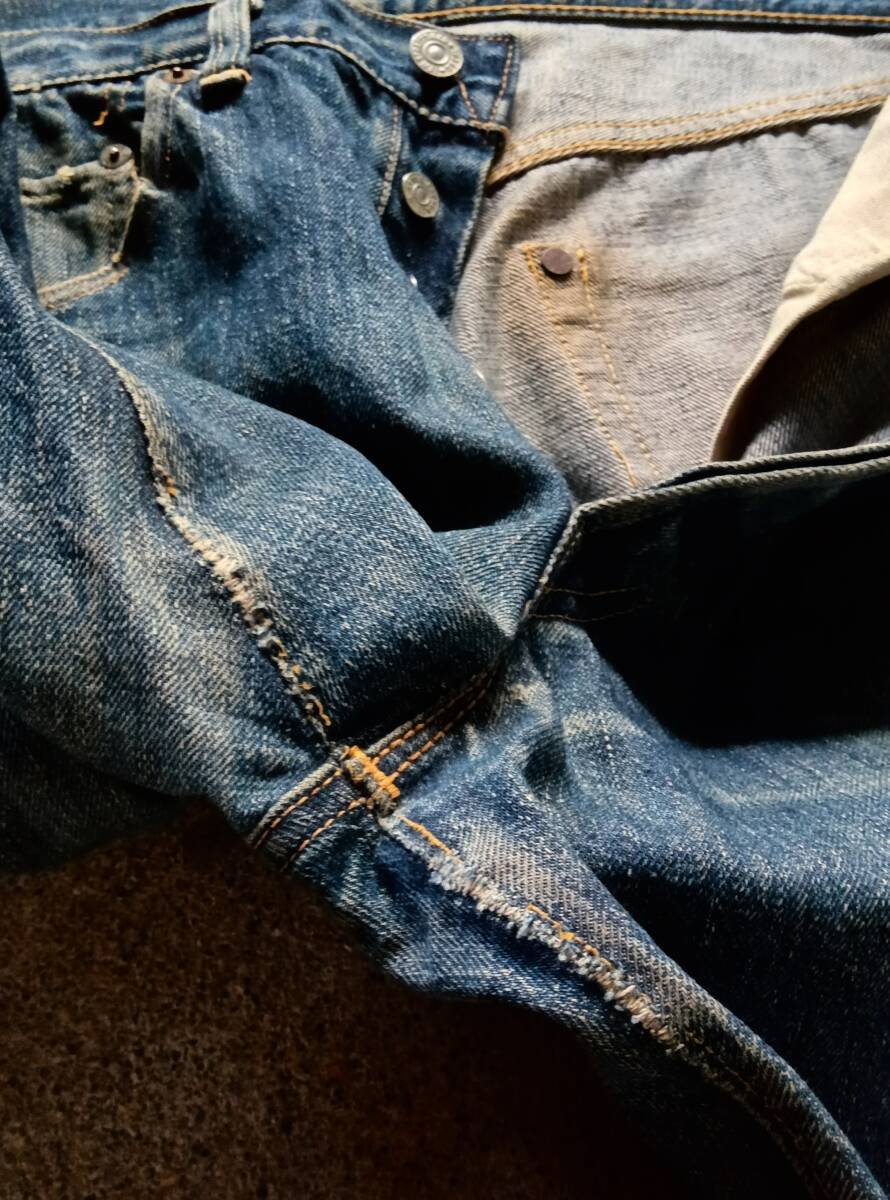  первоклассный 50s Vintage Levis 501XX кожа patch W32 47 модель большой битва большой E 66