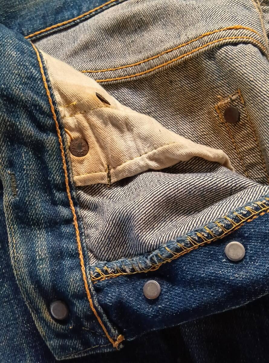  первоклассный 50s Vintage Levis 501XX кожа patch W32 47 модель большой битва большой E 66