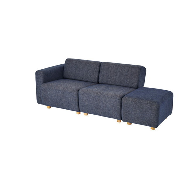  Cube ottoman [ navy ] tree frame S spring we bin g belt polyester 