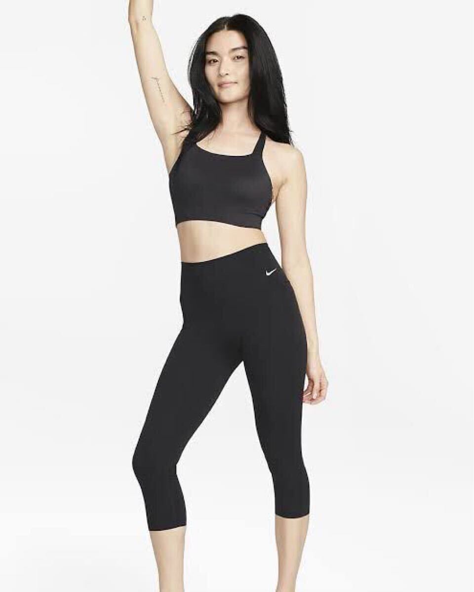 XS 新品 ナイキ タイツ ゼンビー ハイライズ クロップ レギンス スパッツ 黒 NIKE ZENVY ブラック ヨガ フィットネス DRI-FIT
