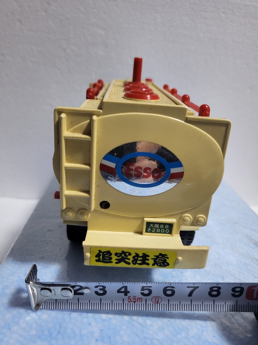 昭和当時物 レトロ玩具 三菱ふそうT951型 プラスチック製ミニカー 日本製 ESSO タンクローリー エッソローリー MITSUBISHI FUSO 現状品