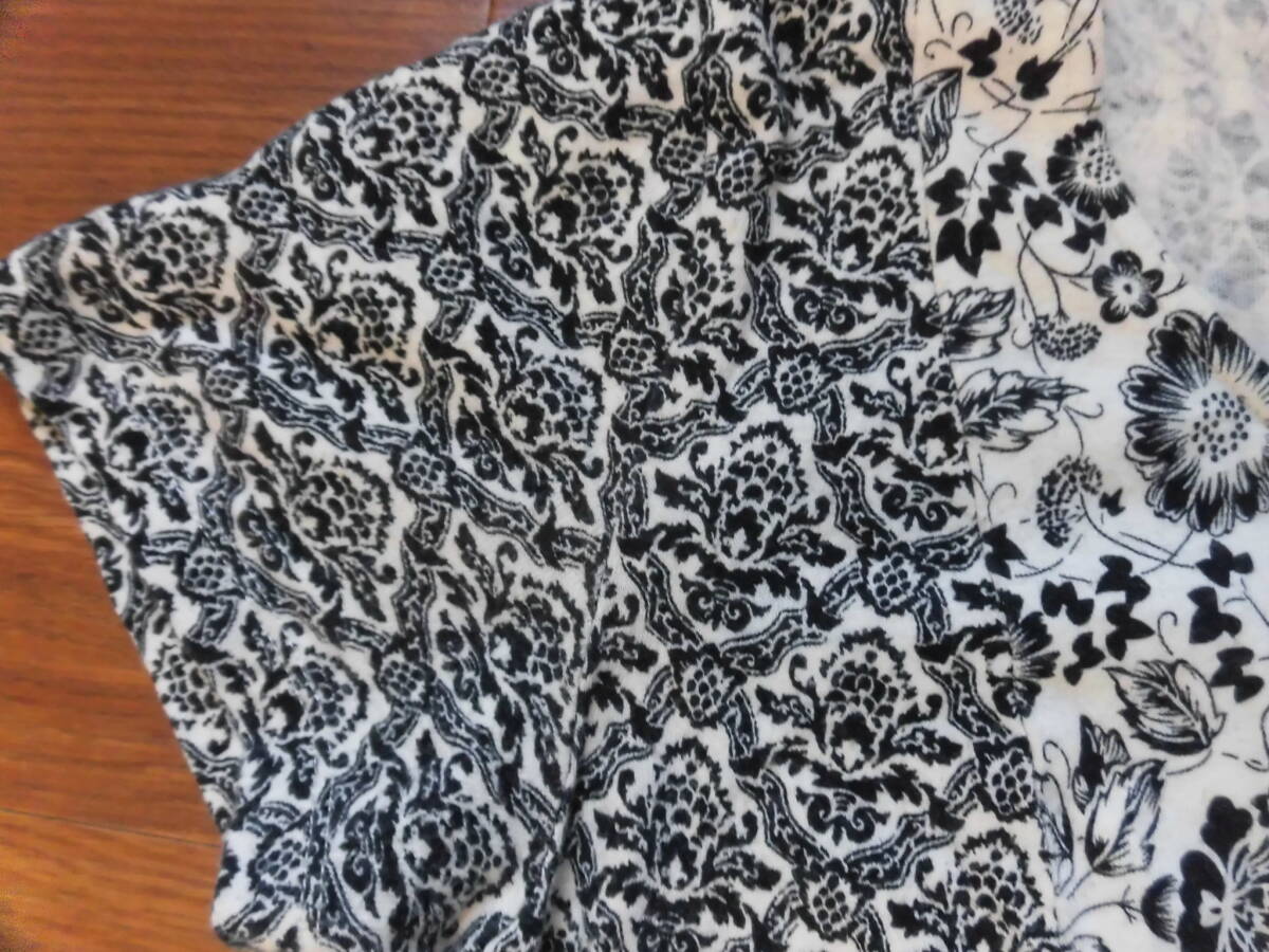 ローラアシュレイ★黒花柄ワンピース、半袖　9號