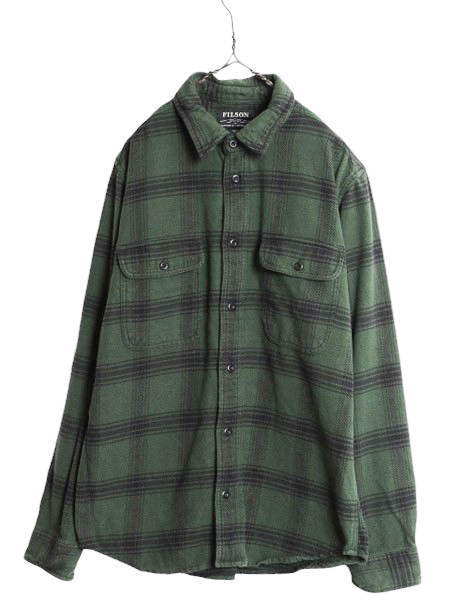 フィルソン ヴィンテージ フランネル ワーク シャツ メンズ L 古着 FILSON ヘビーウェイト ネルシャツ チェック 長袖シャツ コットン 厚手