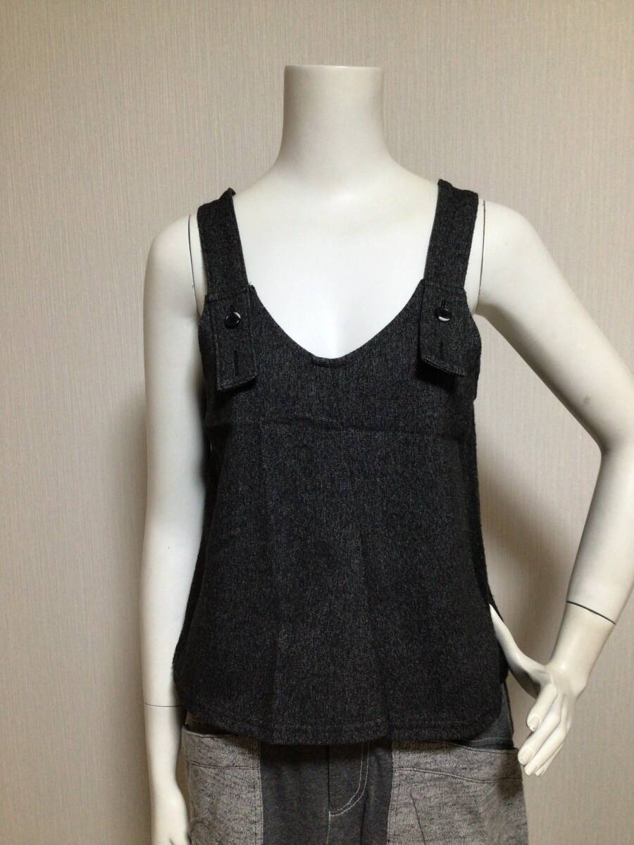 M1432／センソユニコ u.b2 オシャレな切替ベスト／38／ブラック_画像1