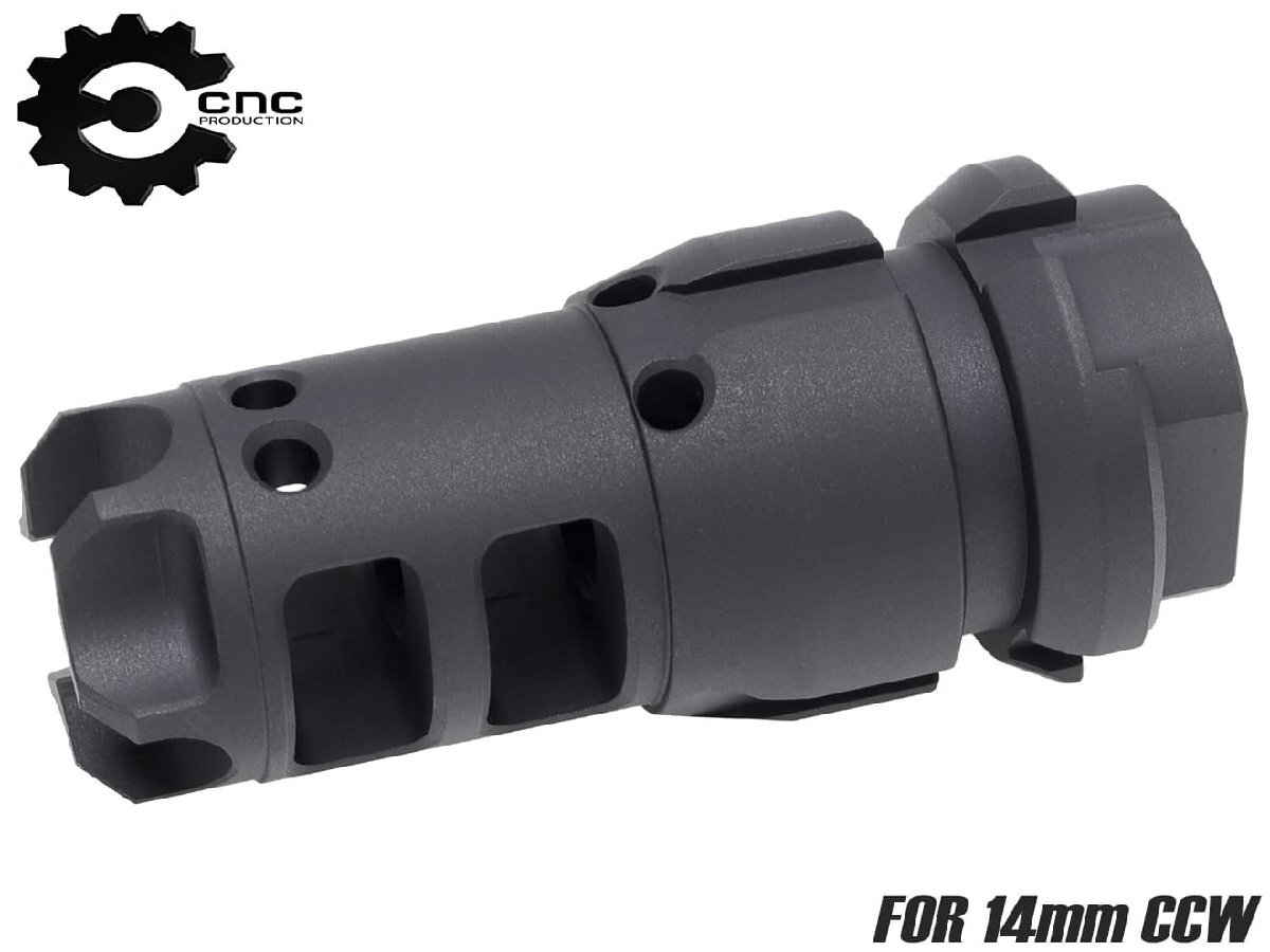CNC-FH-28　CNC Production LANTAC Dragonタイプ KEYMO ステンレスCNC マズルブレーキ for 14CCW
