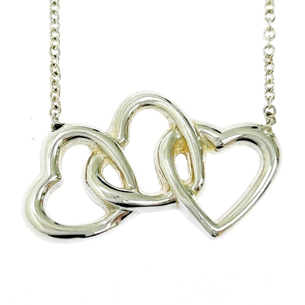 【1円スタート】TIFFANY & Co. ティファニー シルバー トリプルハート 3.1g 925刻印 ネックレス 327917