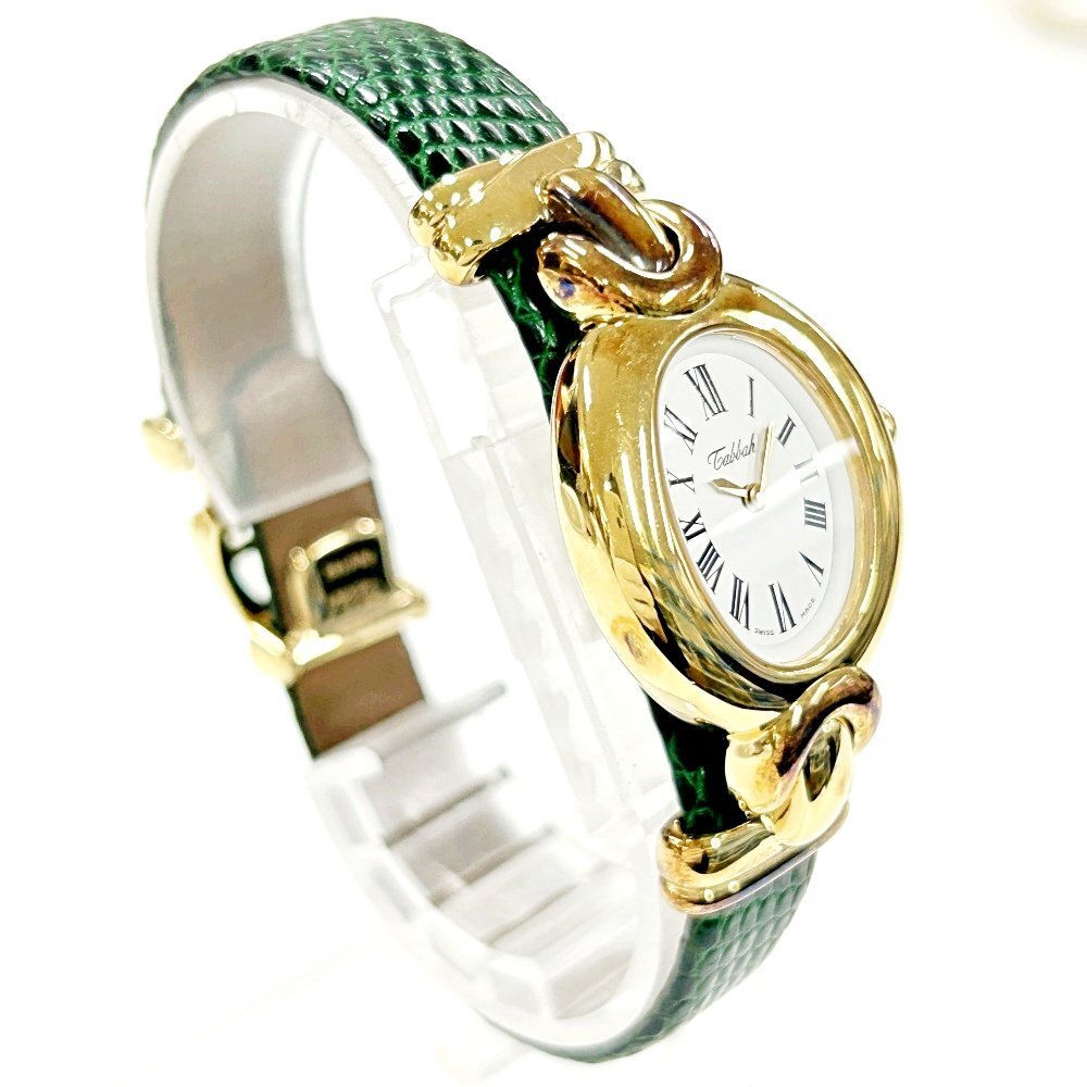 腕時計　動作良好　タバー Tabbah コパカバーナ Tabbah タバー TABBAH コパカバーナ 腕時計 シルバー/革/GP