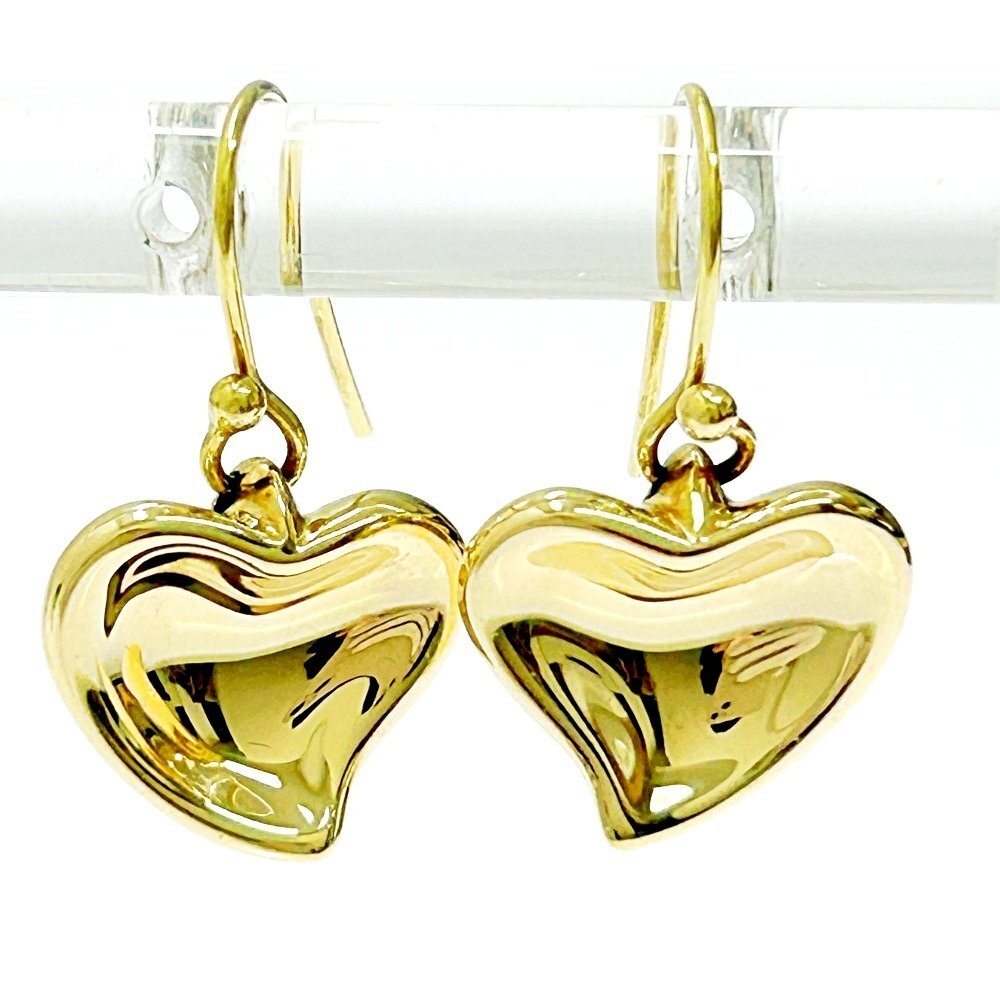 【1円スタート】TIFFANY & Co. ティファニー K18 カーブドハート 総重量8.8g 750刻印 ゴールド ピアス 328918