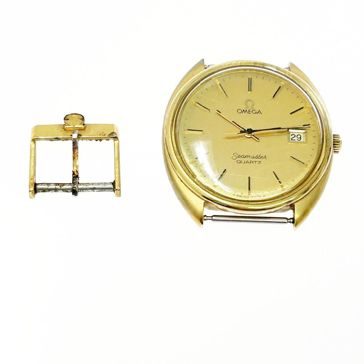 【1円スタート】OMEGA オメガ TOOL106 シーマスター GP×SS ゴールド文字盤 クオーツ メンズ腕時計 ジャンク 316838