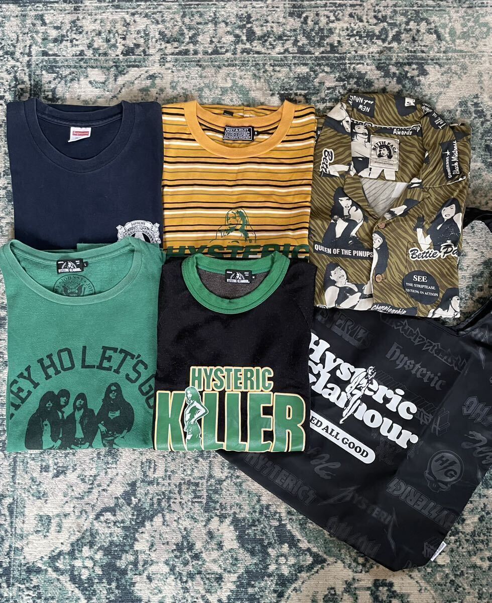 卸売り ヒステリックグラマー SUPREAME シュプリーム プリントTシャツ リンガーTシャツ 半袖シャツ ヒスガールバッグ まとめ売りS〜Lサイズ
