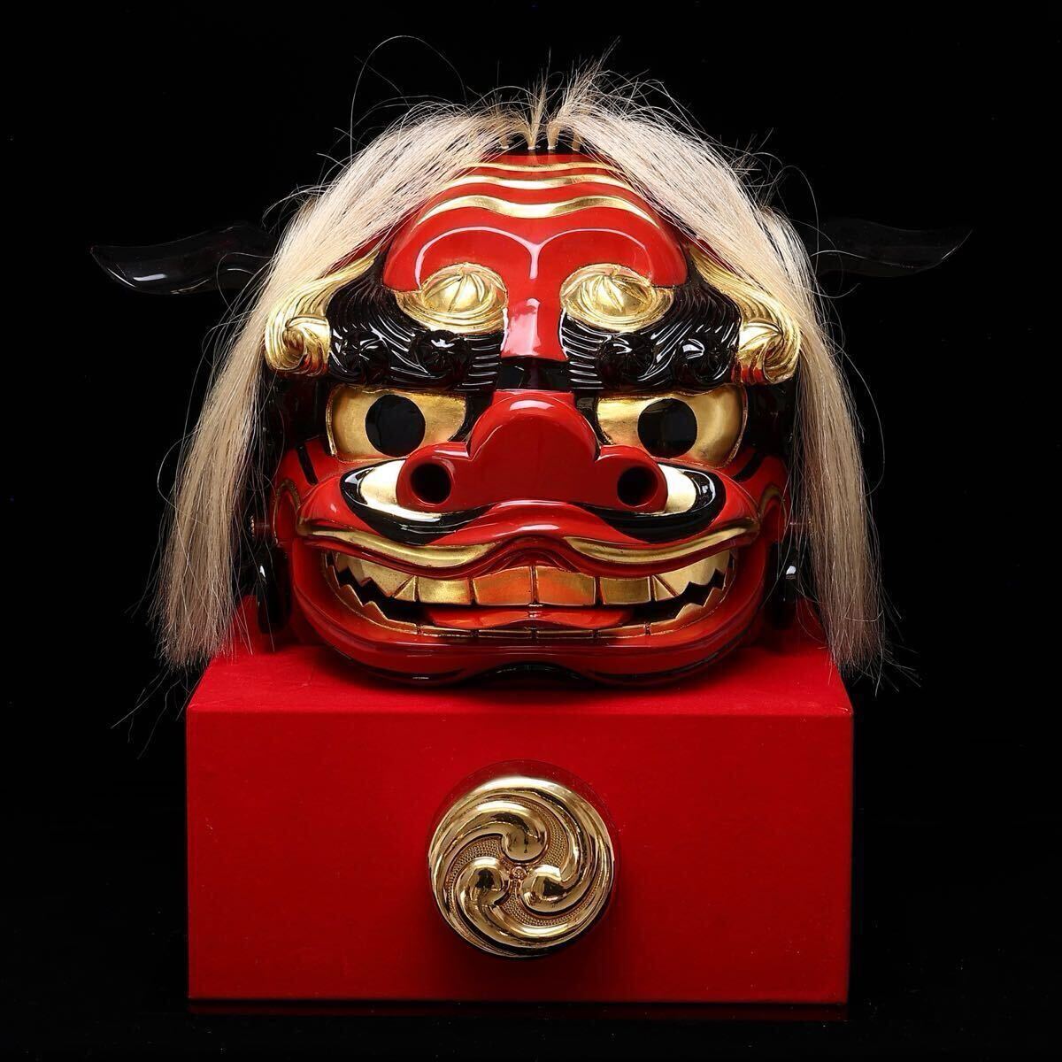 獅子頭 獅子舞 縁起物 厄除け 魔除け 伝統工芸品 朱塗り 漆塗り 獅子頭 獅子舞 縁起物 厄除け 魔除け 伝統工芸品 朱塗り 漆塗り