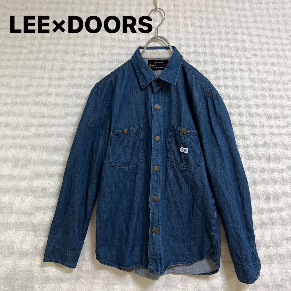 LEE×DOORS Urban Research мужской Denim рубашка длинный рукав S размер голубой рубашка Lee хлопок 