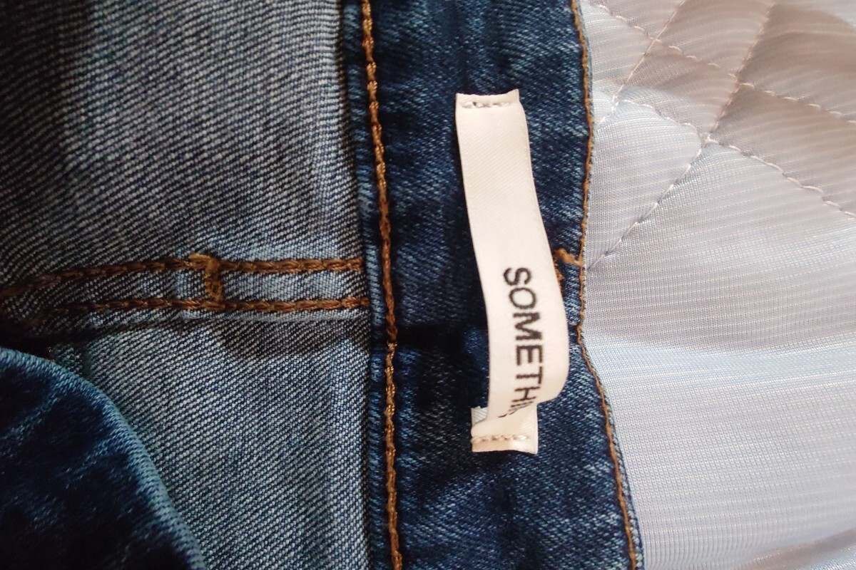 SOMETHING サムシング カットオフ スキニージーンズ SEA06 美腳ストレッチクロップドデニム Lサイズ ストレッチジーンズ ストレッチデニム