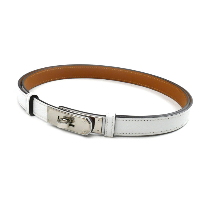 エルメス ケリー18ベルト ホワイト/シルバー金具 Yahoo!オークション - HERMES エルメス ケリー18 ベルト