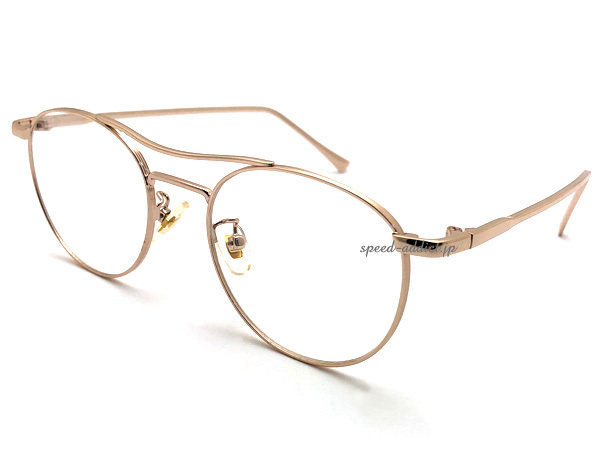 W BRIDGE BOSLLINGTON SUNGLASS GOLD × CLEAR/ダブルブリッジツインブリッジボスリントン丸眼鏡レトロ度なし軽量uvカットユニセックス運転