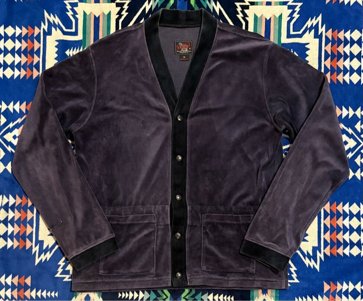 ★’00s~’10頃★Woolrich Woolen Mills(鈴木大器氏時代)★Navy Velor Cardigan★ネペンテス大阪店購入★Size:M(日本L程)★Made in U.S.A.