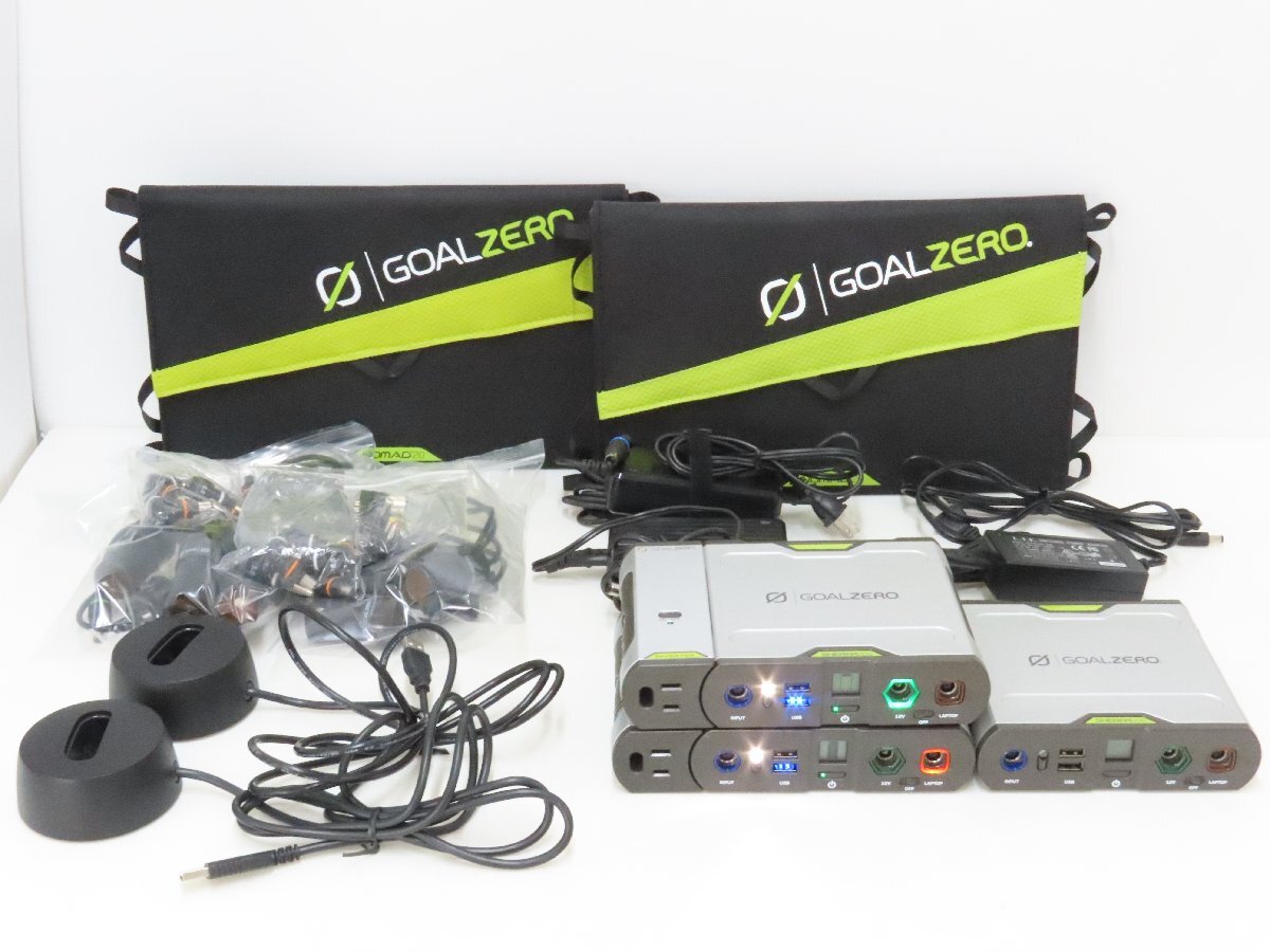 100☆GOALZERO ソーラーパネル NOMAD20 / ポータブル電源 SHERPA100 2セット + インバータ付★1022-075