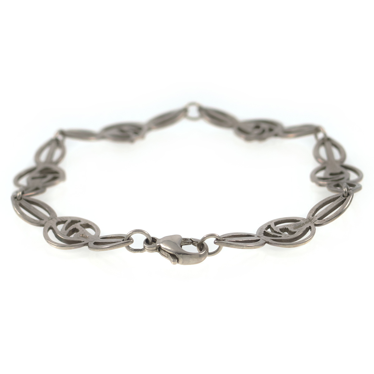 UK2499◆【925】◆ スターリングシルバー 8g フラワーモチーフ 蕾 花 刻印付き 純銀 英國 イギリス ◆ ヴィンテージ ブレスレット ◆