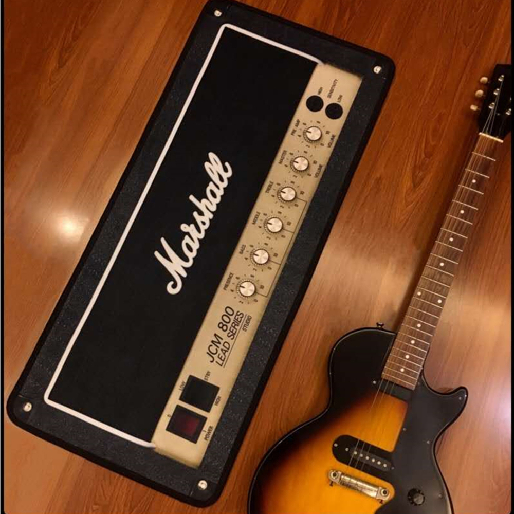 LDL407#ラグ カーペット ギター プリント 敷物 装飾 趣味 おしゃれ 楽器 楽器好き プレゼント 50cmx120cm リビング 寝室