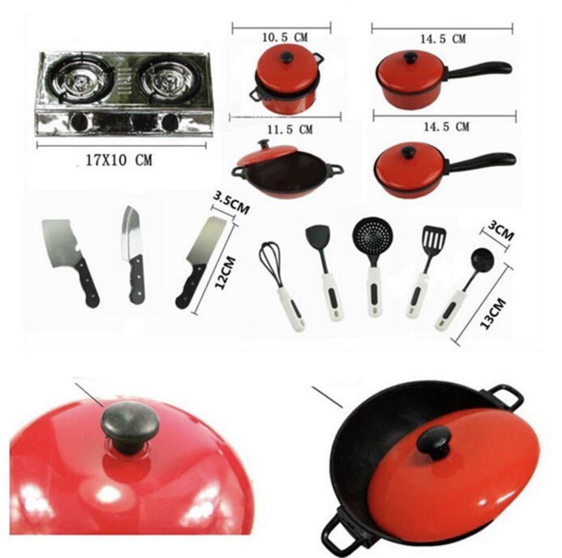 JLY079#ミニキッチン 調(diào)理器具 セット 13 ピース おもちゃ おままごと