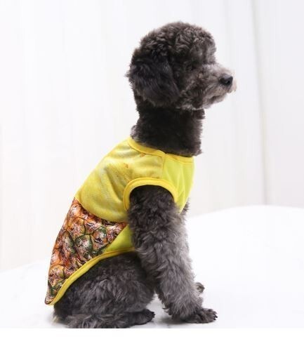 LDL2693#ペット■タンクトップ Tシャツ■パイナップル【XL】涼しいメッシュ生地?可愛い！ ノースリーブ ウェア 犬服 中型犬 【LL】パイン