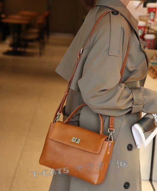 ☆新品 本牛革 トートバッグ 斜めがけ ショルダーバッグ 2WAY 本革 上品 レディース通勤バッグ 弁當 収納 通勤レザー/黃色