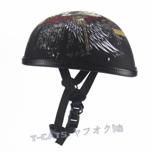 ☆新品ハーフヘルメット 半帽ヘルメットバイクヘルメット 夏用 ハーフヘルメットM-XLサイズ選択可能 サイズ：L /マットブラック