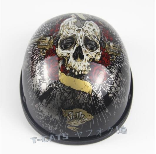 ☆新品ハーフヘルメット 半帽ヘルメットバイクヘルメット 夏用 ハーフヘルメットM-XLサイズ選択可能 サイズ：L /グロスブラック