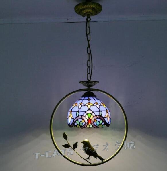 ☆新品大人気 照明 家具 ステンドランプ ステンドグラス アンティーク インコ 芸術品ヴィンテージ ティファニー 紫