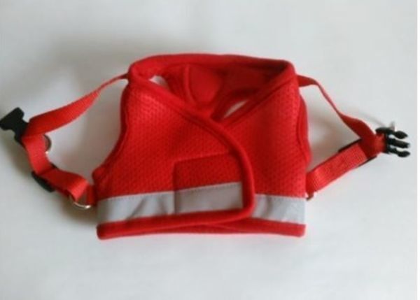 LDL2634# 犬 貓★ハーネス＆リード【S】赤★メッシュで柔らかい?著せやすい、苦しくない 犬服 胴輪 小型犬 貓【レッド S】ベスト型 洋服型