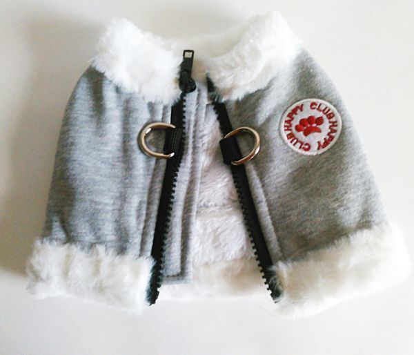 LDL2616# 防寒 ペット用品 犬服【S 灰】犬 アウター コート