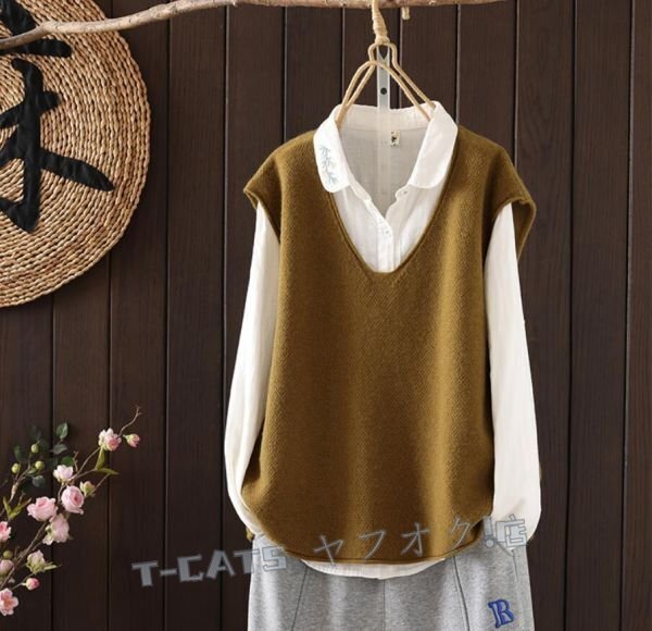  new goods *F size fine quality stylish the best wool . knitted V neck plain pattern sleeveless knitted sweater the best gray 