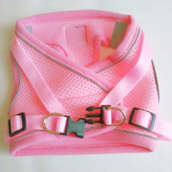 LDL2679# 犬 貓★ハーネス＆リード【S ピンク】メッシュで柔らかい?著せやすい、苦しくない 犬服 胴輪 小型犬【S ピンク】ベスト型 洋服型