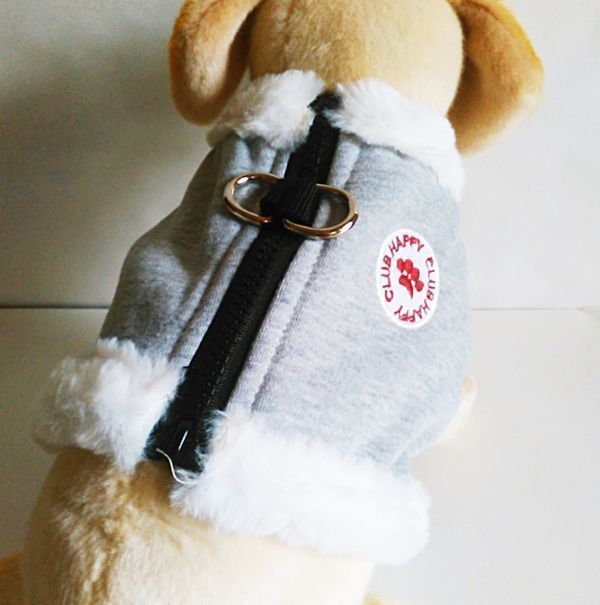 LDL2620# 防寒 ペット用品 犬服【M 灰】犬 アウター コート