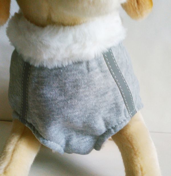 LDL2620# 防寒 ペット用品 犬服【M 灰】犬 アウター コート
