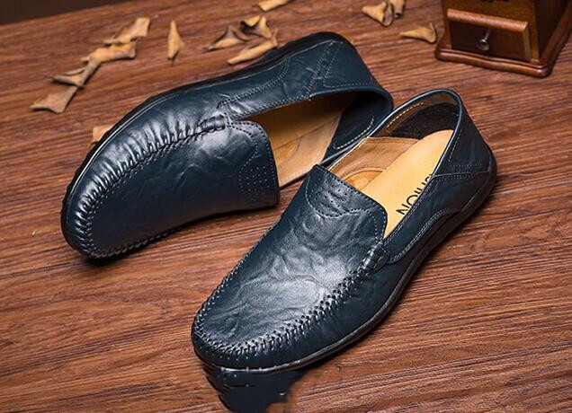 LDL1968# ローファー　メンズ　スリッポン　ビジネスシューズ　モカシン　ドライビングシューズ　紳士靴　ローカット ブルー　24.5cm
