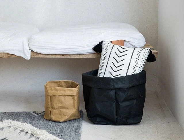 LDL1684# средний бумажная сумка бардачок горшок покрытие серый / чёрный / натуральный 