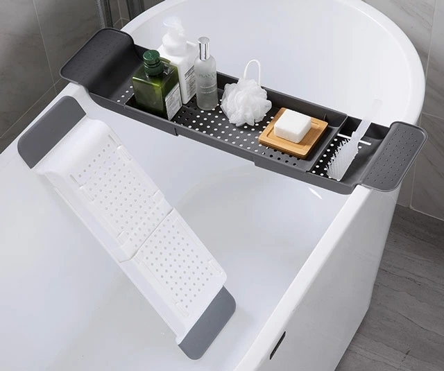 LDL1667#ba старт черный эластичный ванна tray ширина 55cm~78cm× длина 17.5cm× высота 5cm ванна белый серый Monotone 