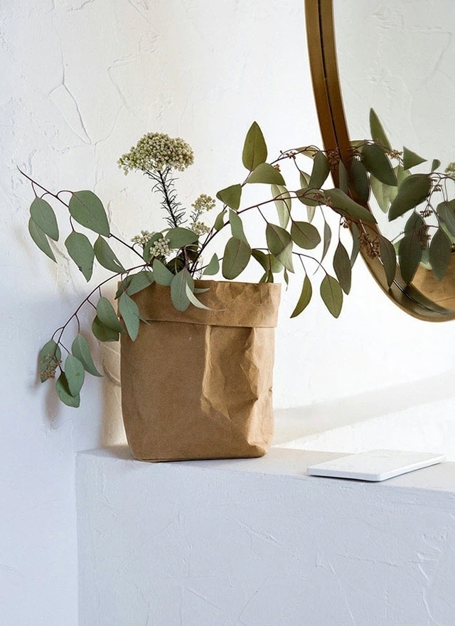 LDL1684# средний бумажная сумка бардачок горшок покрытие серый / чёрный / натуральный 